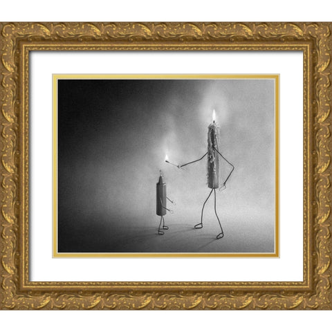 Baptism Of Fire Gold Ornate Wood Framed Art Print with Double Matting by Toniolo, Giorgio