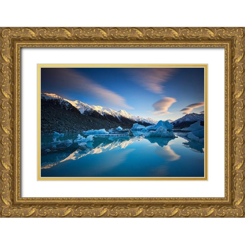 Winter Symmetry Gold Ornate Wood Framed Art Print with Double Matting by Zhang, Yan