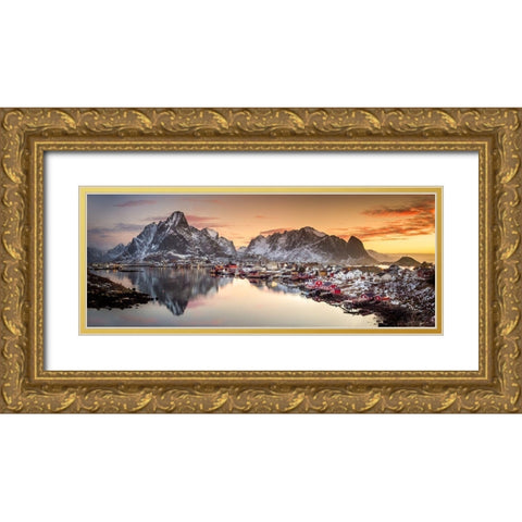 Reine Morning Light Gold Ornate Wood Framed Art Print with Double Matting by Yaakobi, Lior