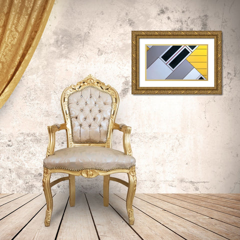 House Of Cubes Gold Ornate Wood Framed Art Print with Double Matting by Van De, Jeroen