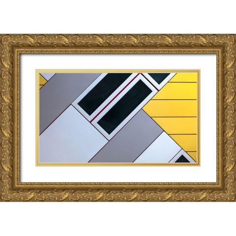 House Of Cubes Gold Ornate Wood Framed Art Print with Double Matting by Van De, Jeroen