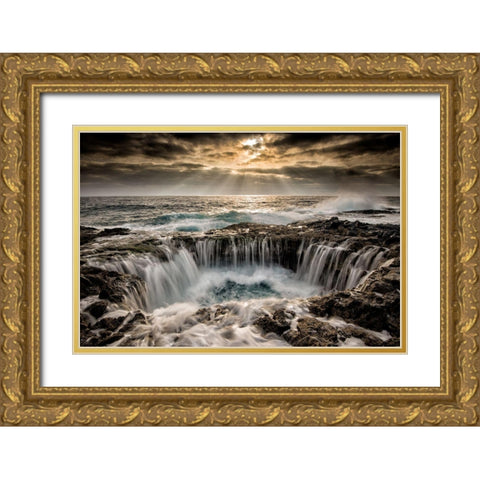 Genesis Gold Ornate Wood Framed Art Print with Double Matting by George, Andrew