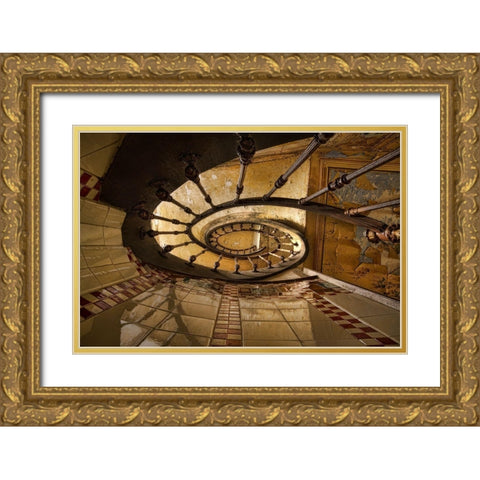 Heinen Descalier Gold Ornate Wood Framed Art Print with Double Matting by Boomsma, Paul