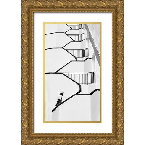 My Baby Left Me Gold Ornate Wood Framed Art Print with Double Matting by Correia, Rui