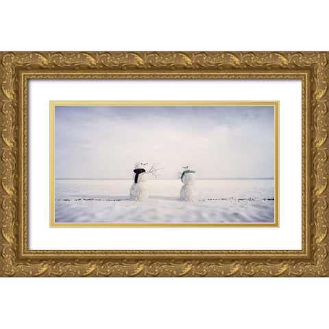 You And I Gold Ornate Wood Framed Art Print with Double Matting by Kuiper, Leonie