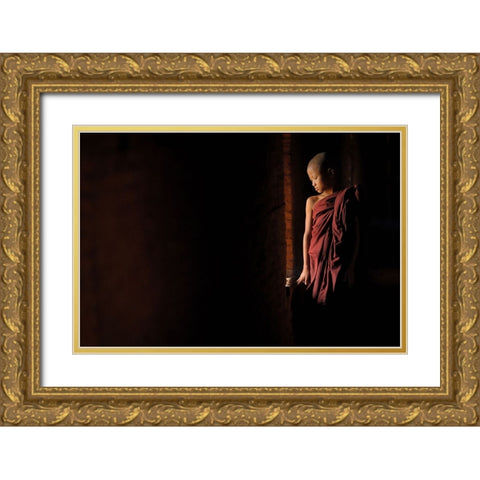 Inner Peace Gold Ornate Wood Framed Art Print with Double Matting by Vichaya