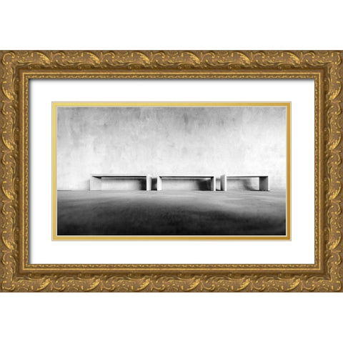 Welkenraedt Funeral Centre Gold Ornate Wood Framed Art Print with Double Matting by Pixxelpark