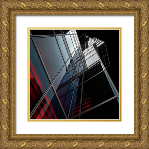 Bluered Gold Ornate Wood Framed Art Print with Double Matting by Claes, Gilbert