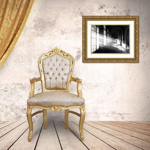 Do Not Give Up Little Girl Gold Ornate Wood Framed Art Print with Double Matting by Turk, Tadej