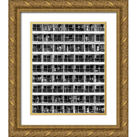 Mass Tourism Gold Ornate Wood Framed Art Print with Double Matting by Baumann, Franz
