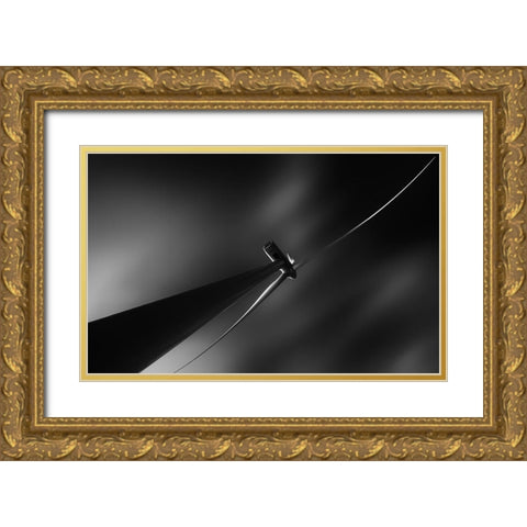 Running On The Wind. Gold Ornate Wood Framed Art Print with Double Matting by Van Son, Greetje