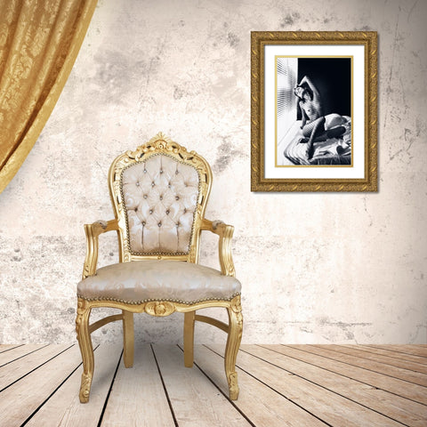 Katrin Gold Ornate Wood Framed Art Print with Double Matting by Rise, Zachar