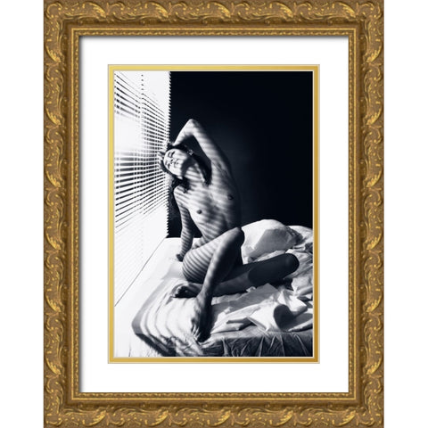 Katrin Gold Ornate Wood Framed Art Print with Double Matting by Rise, Zachar