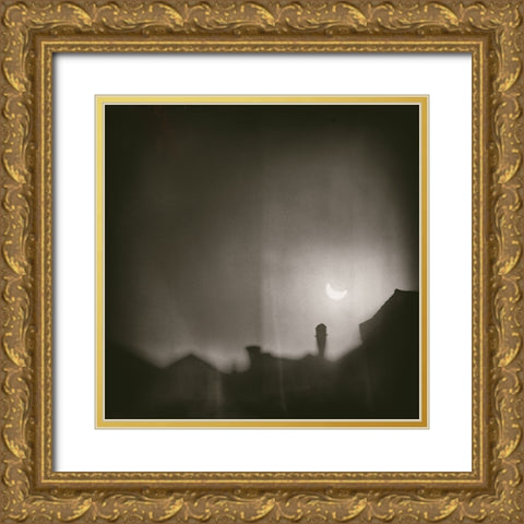Solar Eclipse Gold Ornate Wood Framed Art Print with Double Matting by Pascual Buye, Santiago