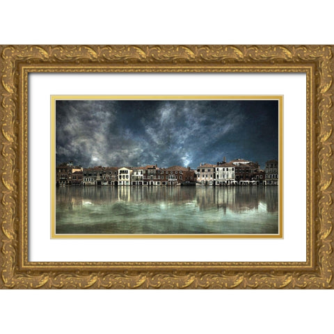 Reflections In Venice Gold Ornate Wood Framed Art Print with Double Matting by Bautista., Nieves