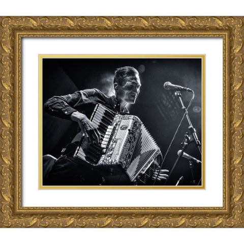 Joy Gold Ornate Wood Framed Art Print with Double Matting by Samuelsson, Anders