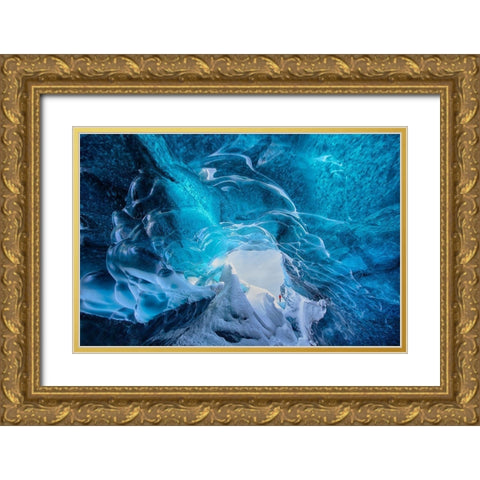 The Ice Cave Gold Ornate Wood Framed Art Print with Double Matting by Cole, Trevor