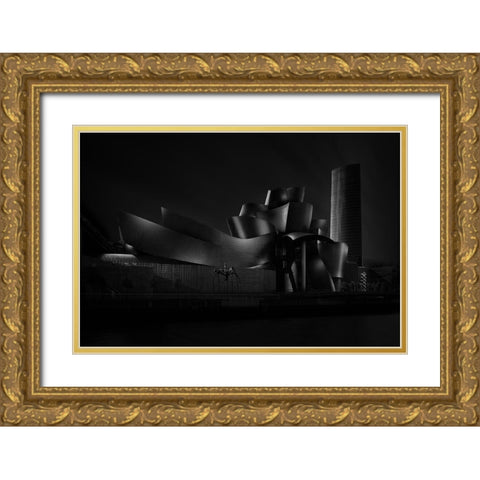 Black (Guggenheim) Angle Iv Gold Ornate Wood Framed Art Print with Double Matting by Pablo De, Juan