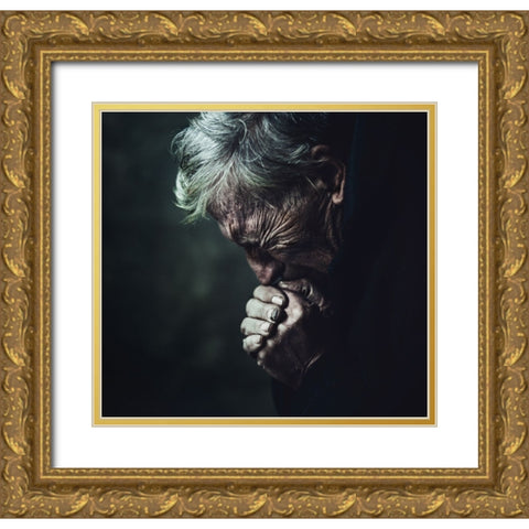 Untitled Gold Ornate Wood Framed Art Print with Double Matting by Jovanovic, Koki