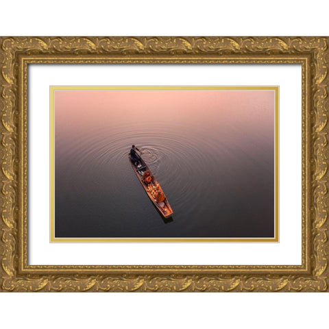 Path Of Light Gold Ornate Wood Framed Art Print with Double Matting by Rungrojanarak, Nun