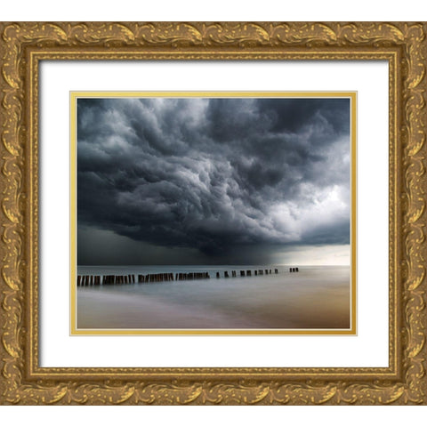 Untitled Gold Ornate Wood Framed Art Print with Double Matting by Zarys, Mindaugas