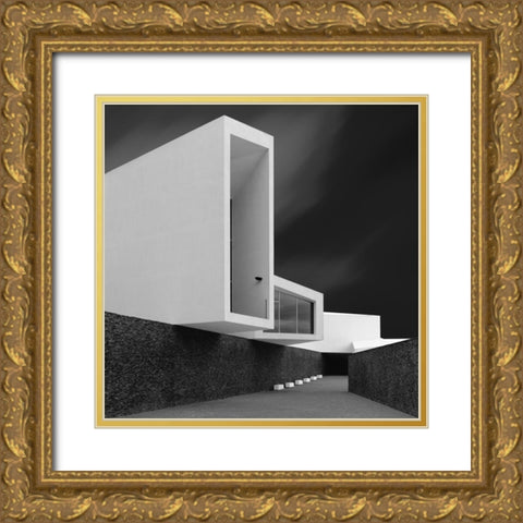 White Walls Gold Ornate Wood Framed Art Print with Double Matting by Azevedo, Olavo