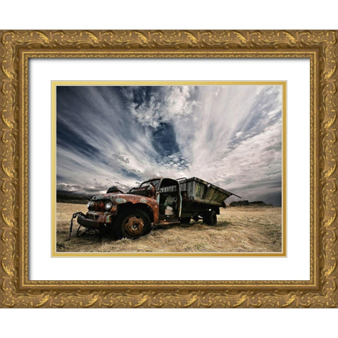 Rusty Truck Gold Ornate Wood Framed Art Print with Double Matting by H. Ingibergsson, Torsteinn