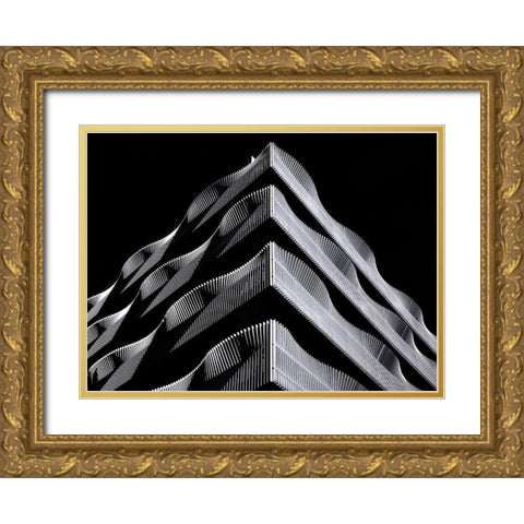 Wave Gold Ornate Wood Framed Art Print with Double Matting by Van Zaane, Alida