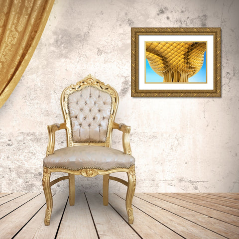 City Parasol Gold Ornate Wood Framed Art Print with Double Matting by Wride, Linda