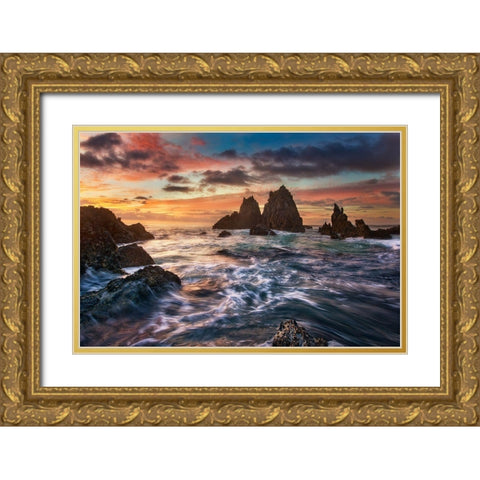 Dance With Light Gold Ornate Wood Framed Art Print with Double Matting by Zhang, Yan