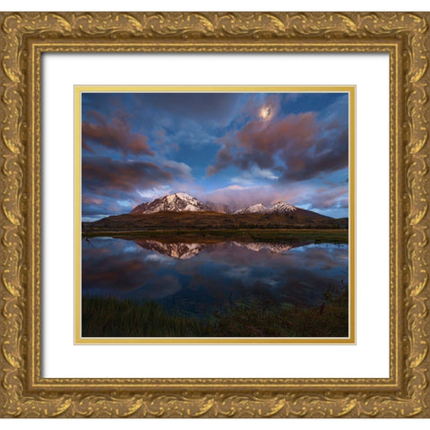 Patagonia: Dance Of The Clouds Gold Ornate Wood Framed Art Print with Double Matting by Zhang, Yan