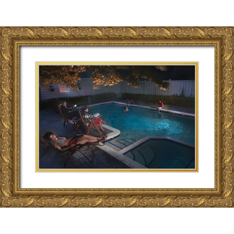 The Chen Family 5 Gold Ornate Wood Framed Art Print with Double Matting by Tong, Fang