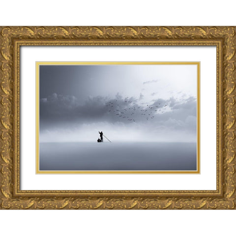 The Way Back Gold Ornate Wood Framed Art Print with Double Matting by Sattar, Mohammed