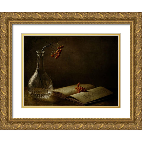 In The Dark Of My Days Gold Ornate Wood Framed Art Print with Double Matting by Devos, Delphine