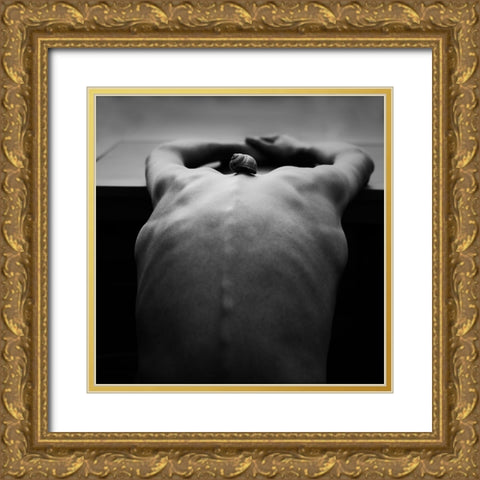 Cochlea Gold Ornate Wood Framed Art Print with Double Matting by Delrue, Mirjam