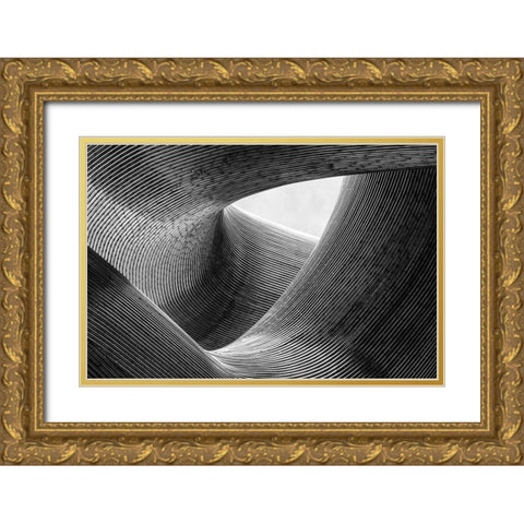 Lines Gold Ornate Wood Framed Art Print with Double Matting by Pfeiffer, Peter