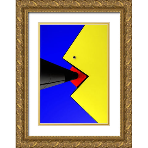 Security Gold Ornate Wood Framed Art Print with Double Matting by Huybrighs, Marc