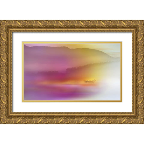Watercolor Seascape Gold Ornate Wood Framed Art Print with Double Matting by Westum, Heidi
