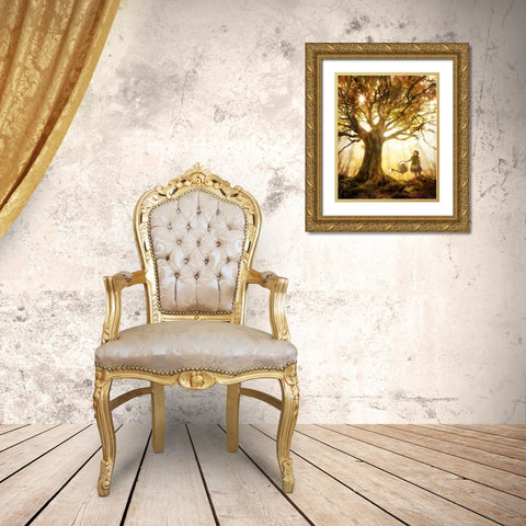 Growing Up Is Made Of Small Things Gold Ornate Wood Framed Art Print with Double Matting by Kiciak, Christophe