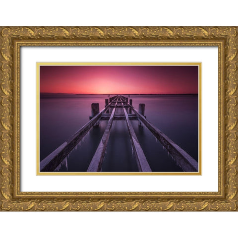 First Light Gold Ornate Wood Framed Art Print with Double Matting by Hoffmann, Raymond