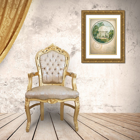Aviary in a Wintergarden Gold Ornate Wood Framed Art Print with Double Matting by Chancel, Adrien