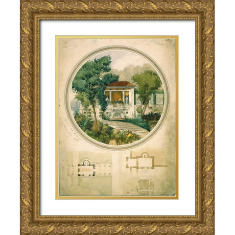Summer Dining Room Gold Ornate Wood Framed Art Print with Double Matting by Chancel, Adrien