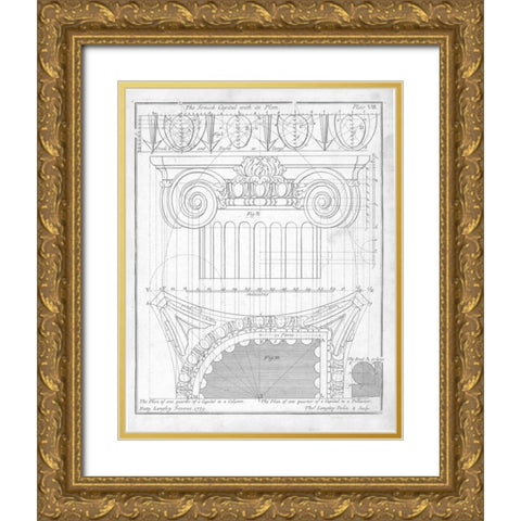 The Ionic Capital Gold Ornate Wood Framed Art Print with Double Matting by Langley, Batty