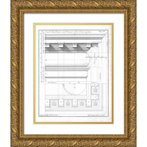 The Ionic Entablature Gold Ornate Wood Framed Art Print with Double Matting by Langley, Batty