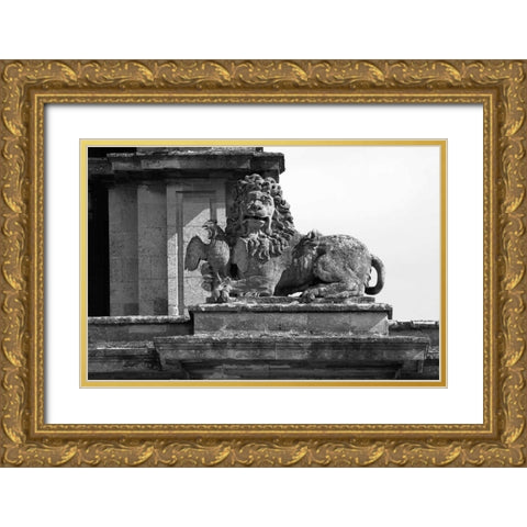 Architectural Detail, Blenheim Palace Gold Ornate Wood Framed Art Print with Double Matting by Blue, Cyril