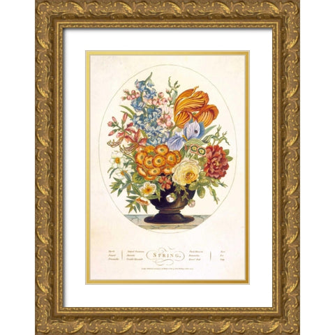 Spring Gold Ornate Wood Framed Art Print with Double Matting by OBrien, Charles