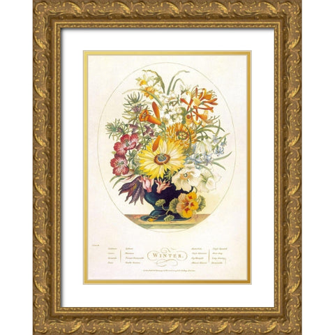 Winter Gold Ornate Wood Framed Art Print with Double Matting by Obrien, Charles