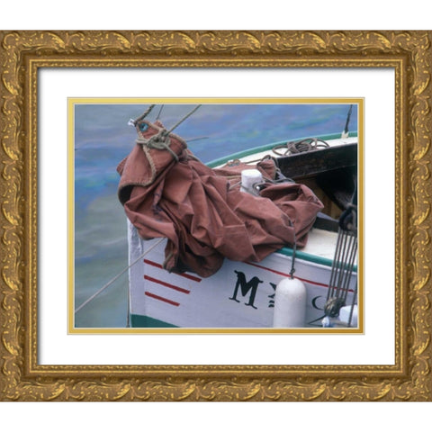 Fishing Boat, Morocco Gold Ornate Wood Framed Art Print with Double Matting by Blue, Cyril