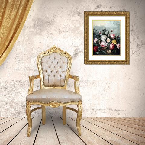 Roses Gold Ornate Wood Framed Art Print with Double Matting by Thornton, Dr R