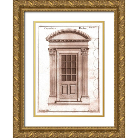 Door, Corinthian Order Gold Ornate Wood Framed Art Print with Double Matting by Hoppus, Edward